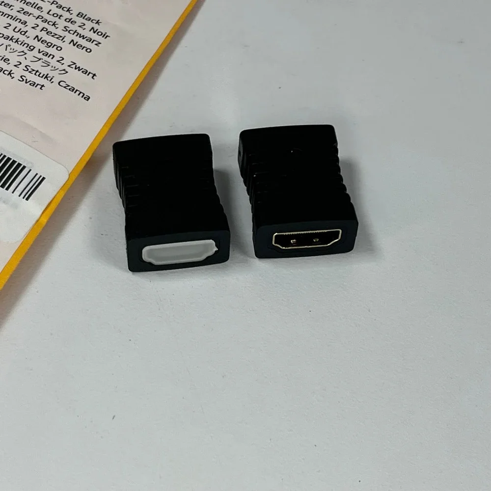 Amazon Basics HDMI Female to Female Coupler Adapter 2-Pack Black Extender Joiner